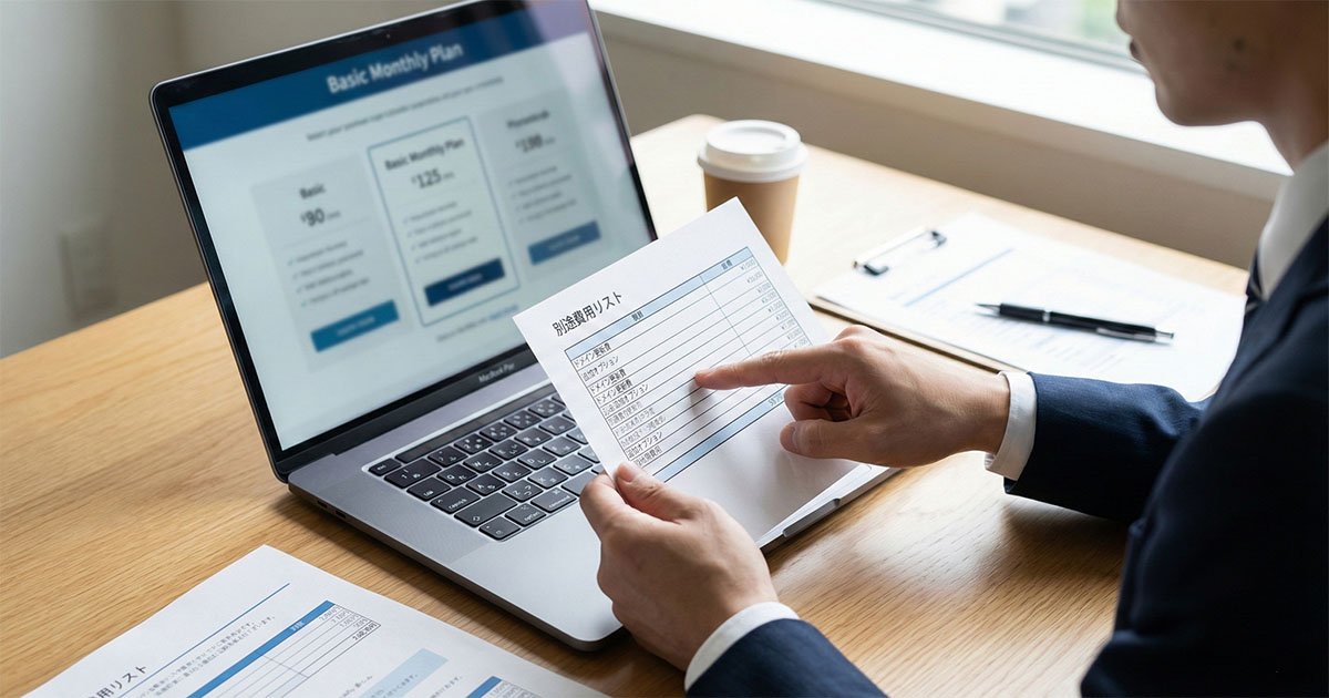 月額費用とは別に発生しやすいコストの考え方