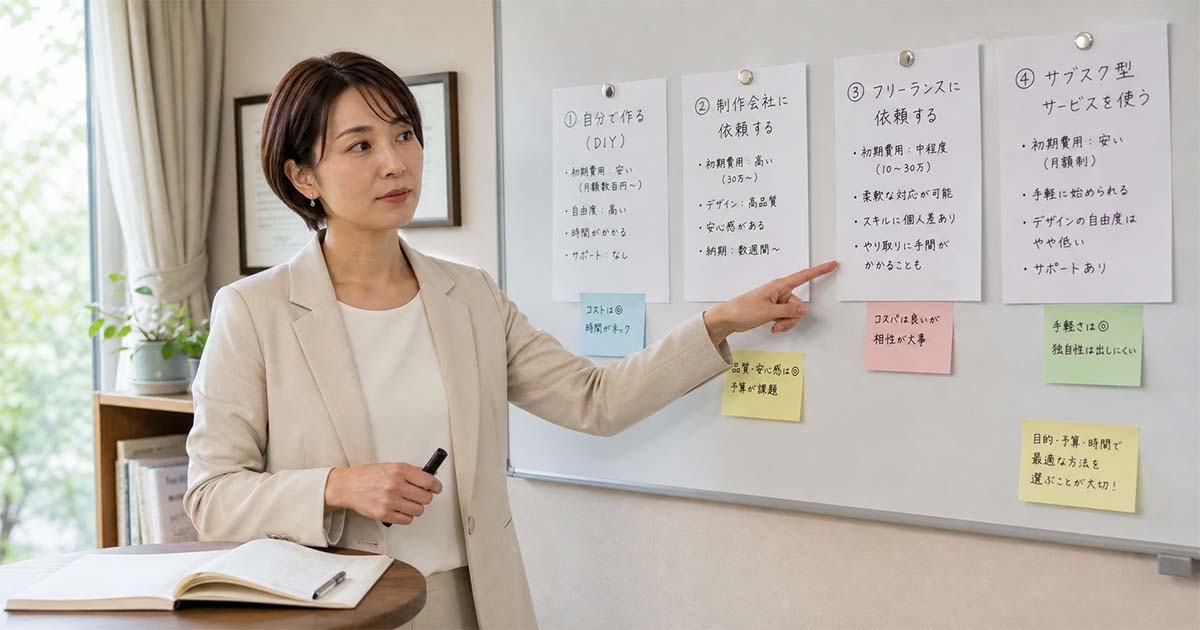 格安ホームページ制作の主な依頼方法を比較
