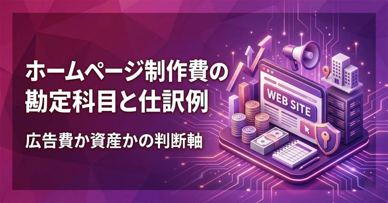 ホームページ制作費の勘定科目と仕訳例｜広告費か資産かの判断軸