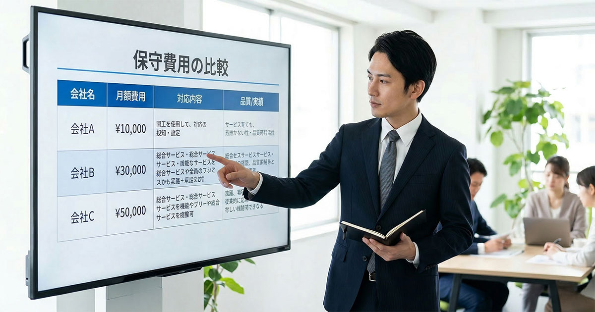 保守会社の選び方｜月額だけで判断してはいけない理由