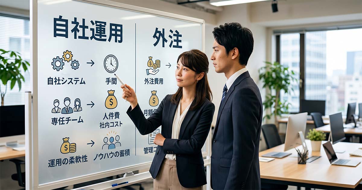 自社運用と外注で維持費はどう変わる？