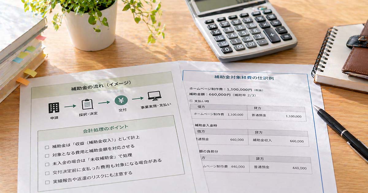 補助金・助成金を使った場合の会計処理の注意点
